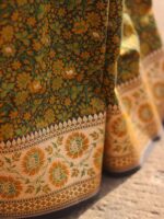 Green Floral Jamawar Banarasi Saree | Handwoven Elegance – The Mogra